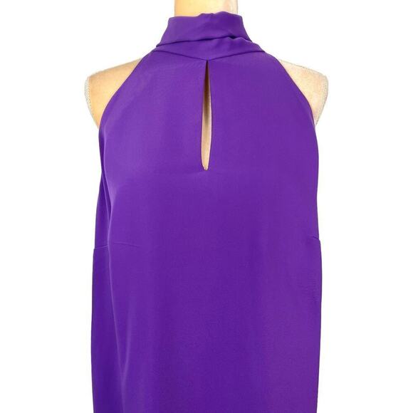 Mango Halter Neck Bow Dress Size 12 Purple Mini Cocktail Party Office Career - Picture 5 of 13